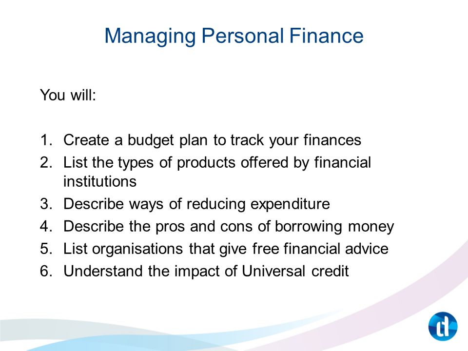 Managing personal finance